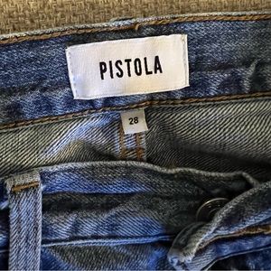 Pistola high waist loose fit denim jeans with knee rips